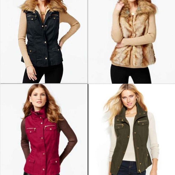 INC International Concepts Convertible Black Faux-Fur Vest, 3 in 1 Size XS - Picture 4 of 16